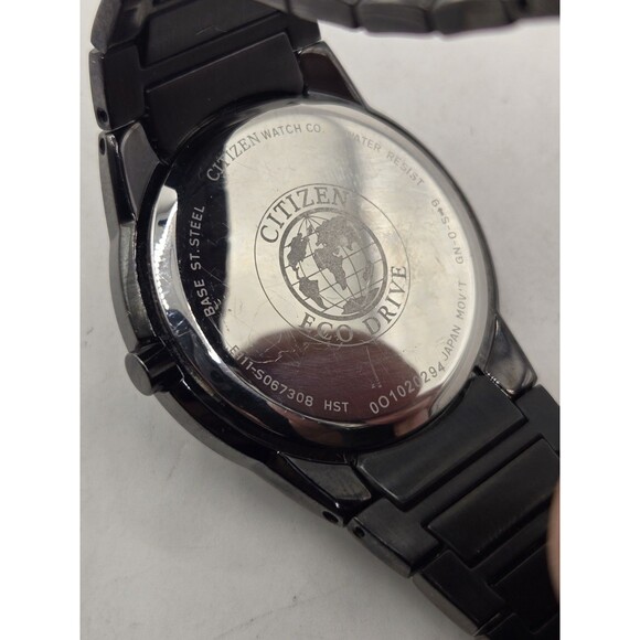 Citizen AU1054-54G Corso Eco Drive Black & Silver Stainless Steel Diamond Watch - Picture 10 of 14